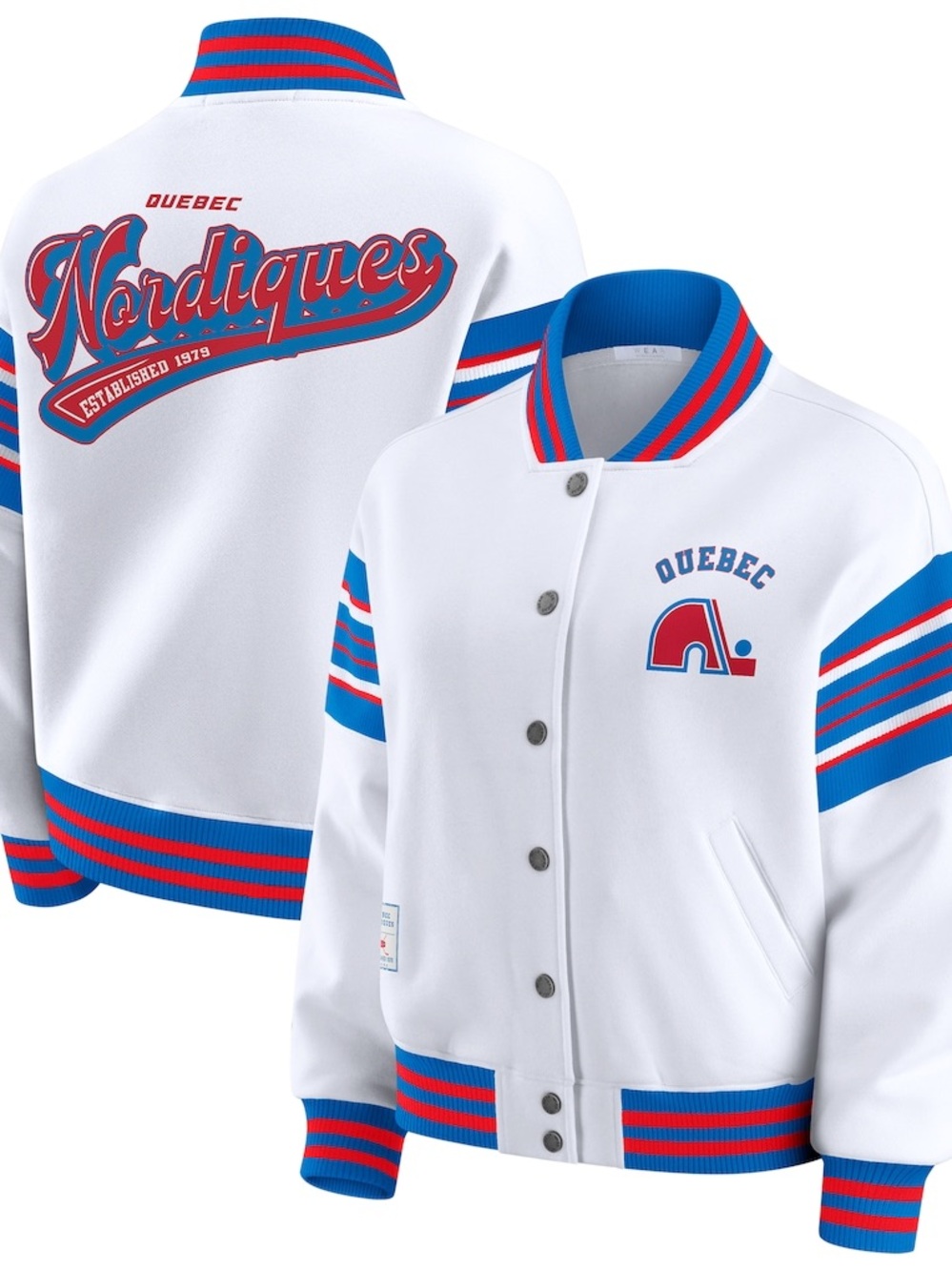 Quebec Nordiques Jacket Full Snap Sweatshirt